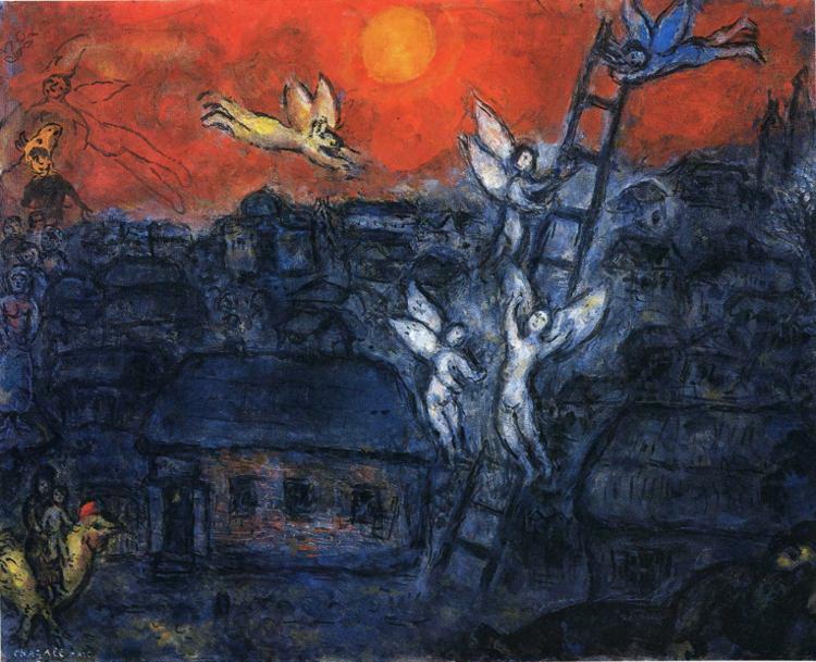 La escalera de Jacob contemporánea Marc Chagall Pintura al óleo